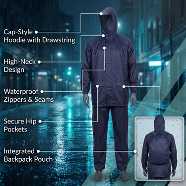 Pick Any 1 Cap Raincoat For Men By Scottish Club With Free Rain Protector Bag Cover (RCB2)