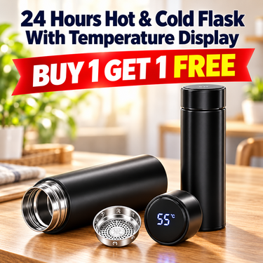 24 Hrs Hot & Cold Flask With Temperature Display - Buy 1 Get 1 Free (2TF1)