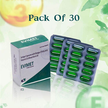 Pack of 30 - Omega 3 + Vitamin E Capsules? Promotes Heart & Energy Support (NUTRA13)