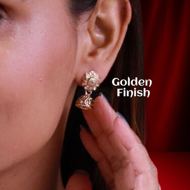 12 Golden Colourful Jhumaka Earrings (12JE)