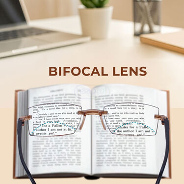 Rimless Bifocal Colored Adaptive Power Reading Glasses B1 G2 Free (3BCORG5)