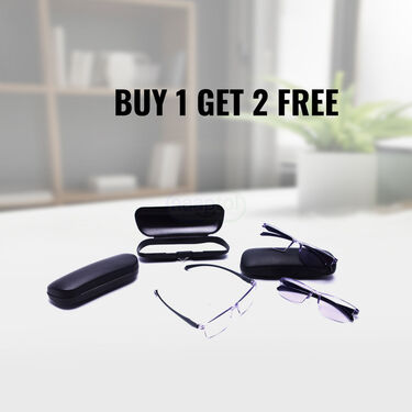 Rimless Adaptive Power Coloured Reading Glasses Buy 1 Get 2 Free (3CORG2)