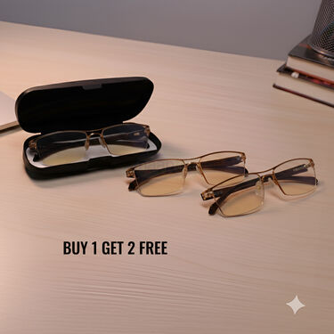 Rimless Adaptive Power Coloured Reading Glasses Buy 1 Get 2 Free (3CORG3)