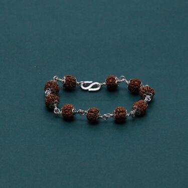 925 Italian Silver Panchmukhi Rudraksh Bracelet (ISRB1)