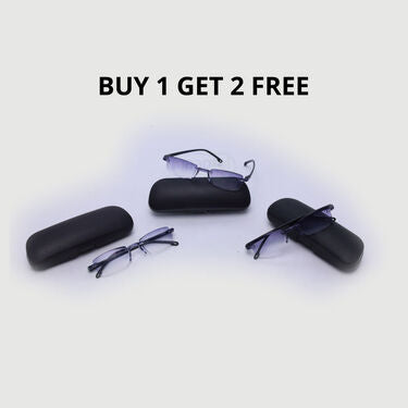 Rimless Coloured Adaptive Power Reading Glasses Buy 1 Get 2 Free (3CORG4)
