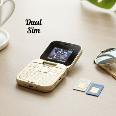 2 Sim Flip Phone With Camera & 4 Languages (PMH1 G)