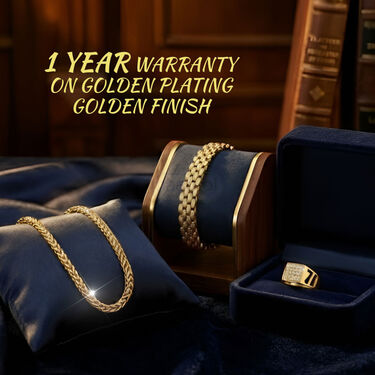 Golden Watch + Chain + Designer Bracelet + Ring (MGWCBR16)