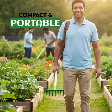 Portable Garden Rake With Wooden Handle (GHT7)