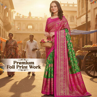 Premium Foil Work Saree - Pick Any 1 (FPS21)