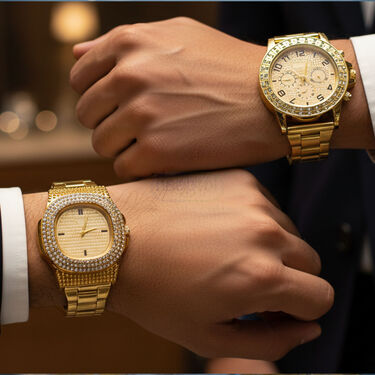 2 Mens Golden Watch (2MW18)