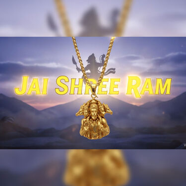 Golden Panchmukhi Hanuman Pendant Chain With Hanuman Kada (HPCK)
