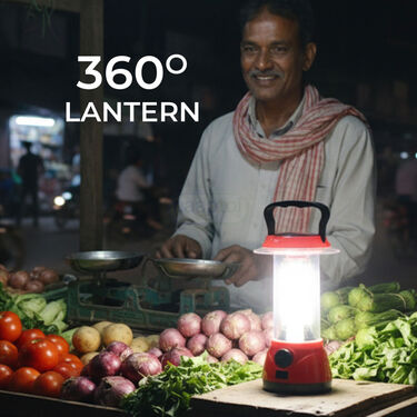 Rechargeable Solar Lantern With 360 Degree Lighting Emergency Light (LL17)