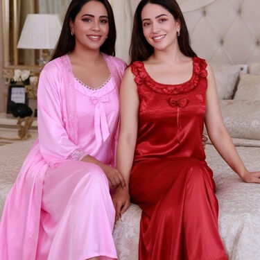 2Pc Daily Wear Premium Nighty & Robe Set - Pick Any 1 (2NS)