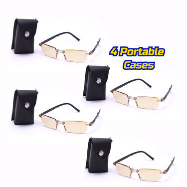 Rimless Foldable Coloured Adaptive Power Reading Glasses Buy 1 Get 3 Free (4FCORG13)