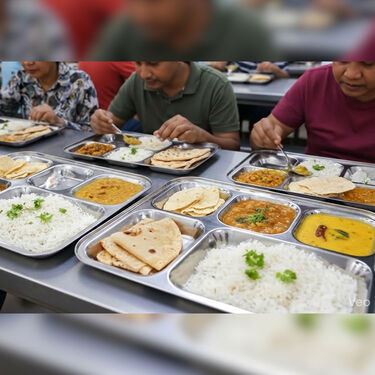 Pack of 4 Stainless Steel 5 in 1 Partition Mess Plates (4SP1)