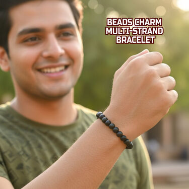 Believe Leather & Beads Bracelet (4LB4)