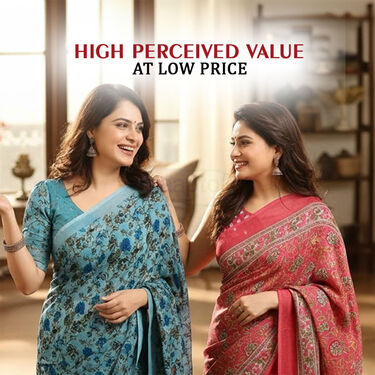 Graceful Floral Printed Saree B1 G1 Free (2FPS)