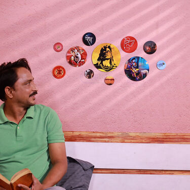 Pack of 11 Spiritual Wooden Art Wall Sticker Set (11WS)