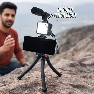 Remote Controlled Smart Video Making Kit with Inbuilt Flood Light + Mic + Tripod (SVMK2)