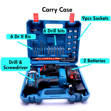 Powerful 48V Cordless Drill Machine Kit With Dual Batteries (CD36)