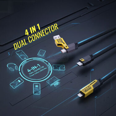 4-In -1 Fast Charging Cable Multi-Device Charger For iPhone & Android (FCC1)