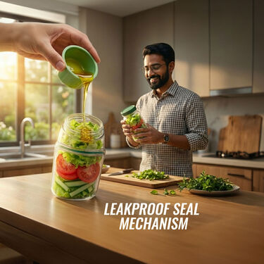 Leak-Resistant Salad Container with Side Opening (1SJ1)