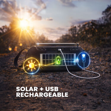 Solar Rechargeable Portable Bluetooth Speaker with Radio Support (BLS20CS)