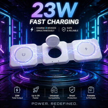 3 In 1 Compatible Magnetic Foldable Wireless Charger (CDC21)