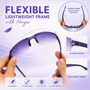 Rimless Bifocal Colored Adaptive Power Reading Glasses Buy 1 Get 4 Free (5BOC2RG2)