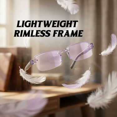 Rimless Coloured Adaptive Power Reading Glasses Buy 1 Get 4 Free (5OC2RG2)