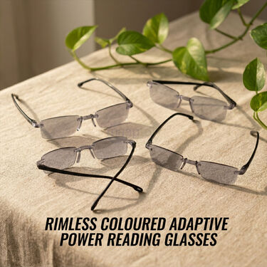 Rimless Coloured Adaptive Power Reading Glasses Buy 1 Get 3 Free (4OC2RG1)