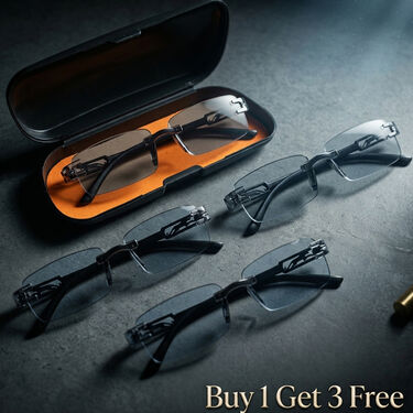 Rimless Coloured Adaptive Power Reading Glasses Buy 1 Get 3 Free (4OC2RG23)
