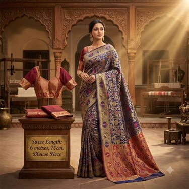Pick Any 1 Banarasi Inspired Saree With Heavy Work With Bp (BIS2)