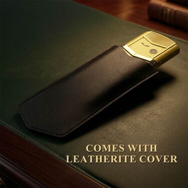 Premium Golden Metal Mobile With Leather Cover (PMH26)