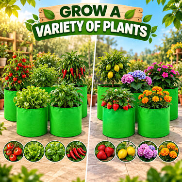 Pack of 5 Garden Grow Bags For Plant Fruit & Veggies (GDN2)