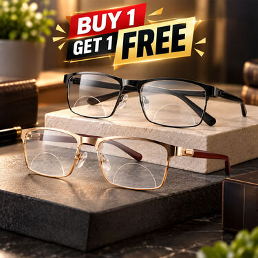 Metal Bifocal Adaptive Power Reading Glasses Buy 1 Get 1 Free (2BORGM6)