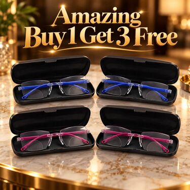 Rimless Bifocal Adaptive Power Reading Glasses Buy 1 Get 3 Free (4BORG51)