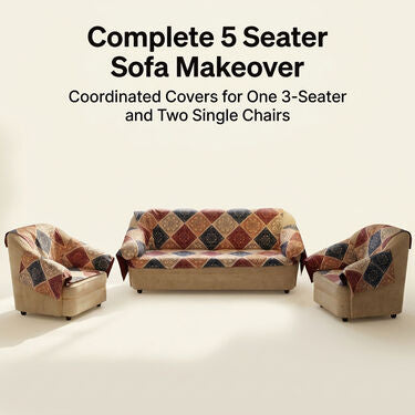 5 Seater Classic Diamond Sofa Cover Set (5SC9)