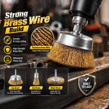 Set of 3 Steel Wire Brush Head For Electric Drill (DA7)