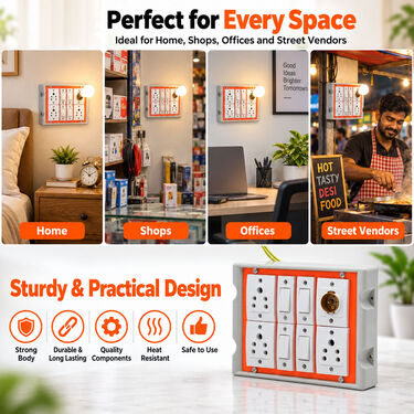 3-In-1 Plug Point with Bulb Holder For Home And Office Use (ELA17)