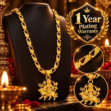 Maa Durga Shakti Pendant With Golden Chain (SJPN30)