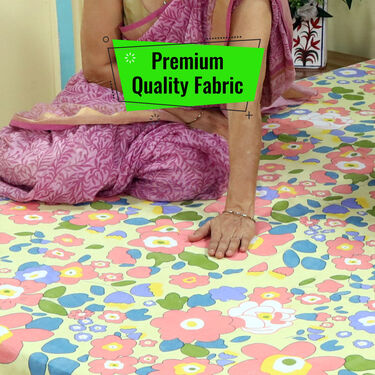 Multi Floral Fitted Double Bed sheet with 2 Pillow Covers (DBS19)