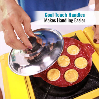 12 Cavity Nonstick Appam Patra & Lid + Free 7 Cavity Appam Patra & Lid (2AP3)