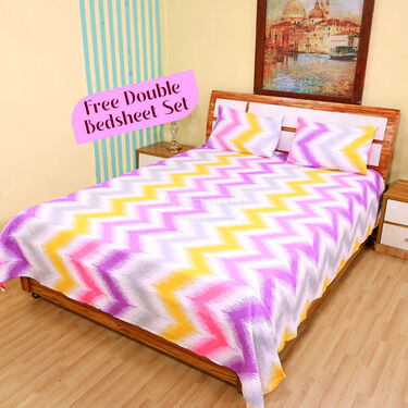 Pack Of 5 Double Bed Sheets Set + 1 Double Bed Sheet Set Free (5BS17+1)