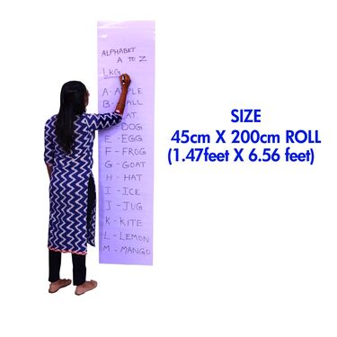 Reusable Peel & Stick White Board Wall Sticker + FREE Marker (BBWS1)