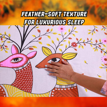 Royal Sanganeri Printed Cotton Rich Double Bedsheet With 2 Pillow Covers (DBS22)