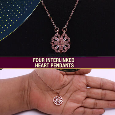 Rose Gold Coloured 4 Heart Magnetic Pendant (HMN)