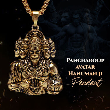 Panchroop Hanuman Ji Pendant With Free Golden Chain (HPN5)