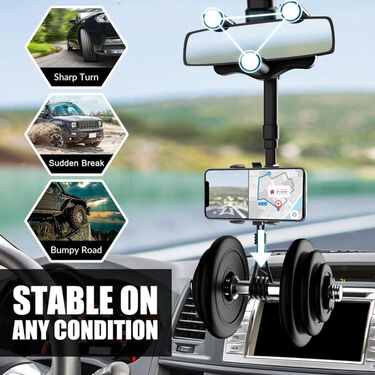 Rotating Car Mobile Holder For Navigation Live Recording Selfies Video Watching