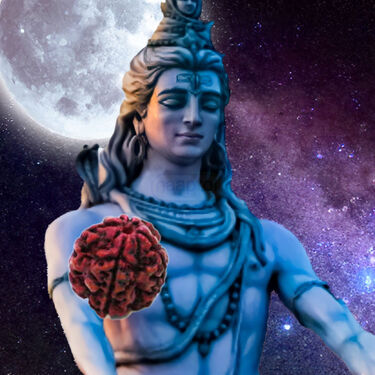 Rudraksh Mala with Trishul Damru Pendant + Rudraksh Bracelet (RMRB)